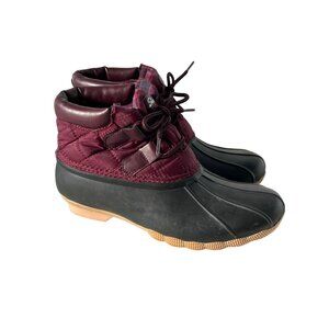 Skechers Hampshire Ridge Mid Quilted Lace Up Duck Boot Womens 7 Burgundy Outdoor